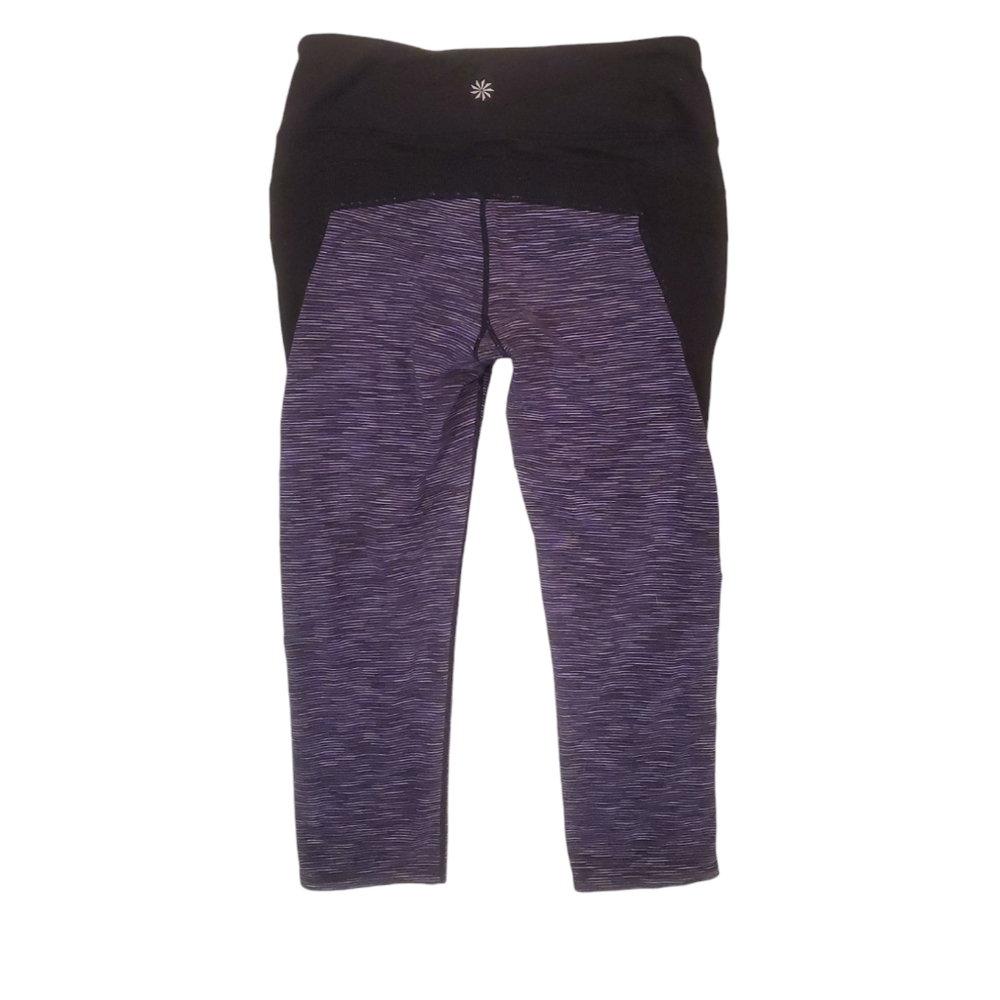 Athleta Women's Purple Black Crop Workout Leggings Size Small - Picture 2 of 7